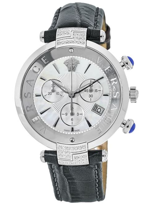 versace men's reve chrono swiss white|versace watches for men.